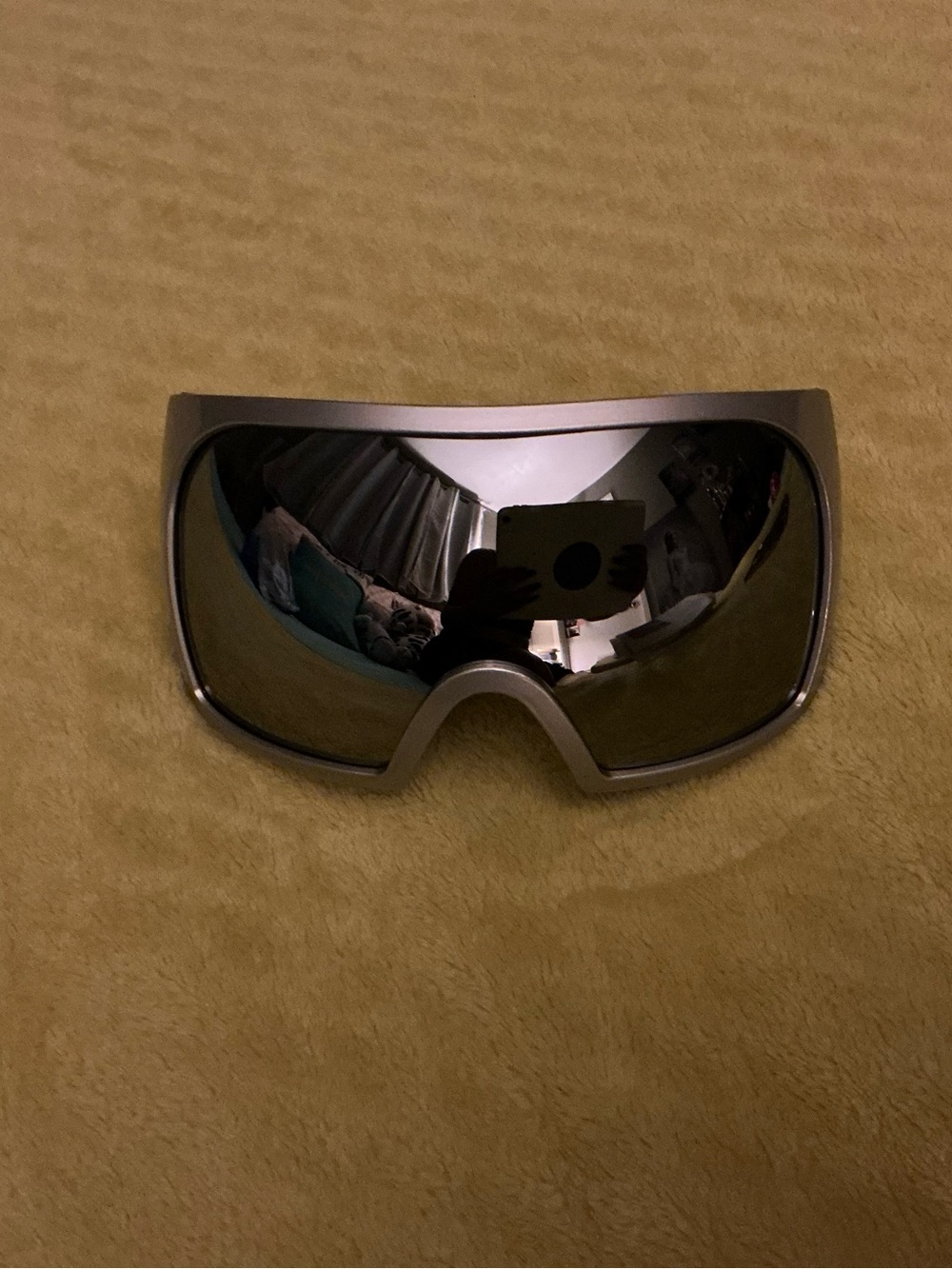 Ty Men's Silver Mirrored Shield Sunglasses